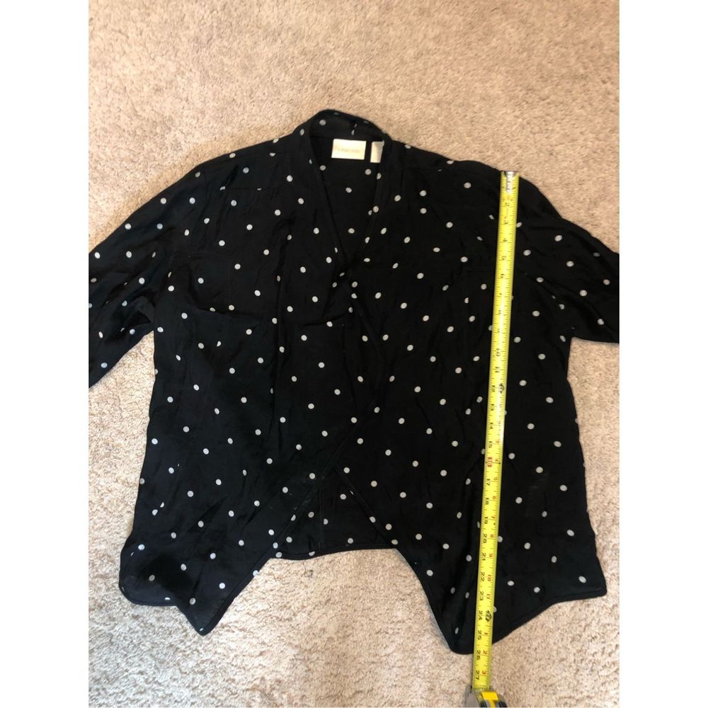 Chicos Dot-Print Jacket Black White Polka Dot, Chico's Size 2 /Medium, MP $110 - Picture 10 of 10